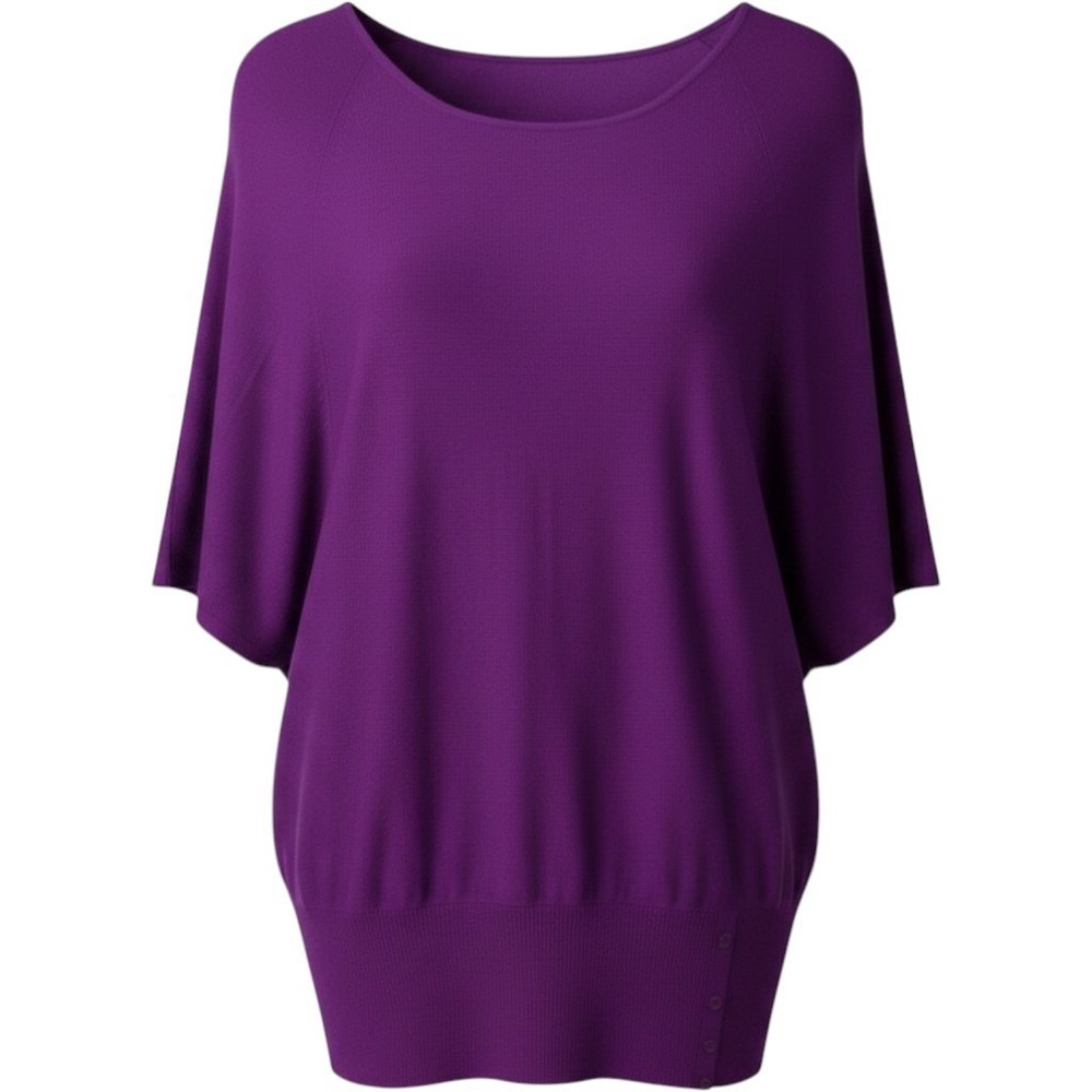 Lane Bryant Dolman Short Sleeve Sweater 22/24 Purple Boatneck New Preppy